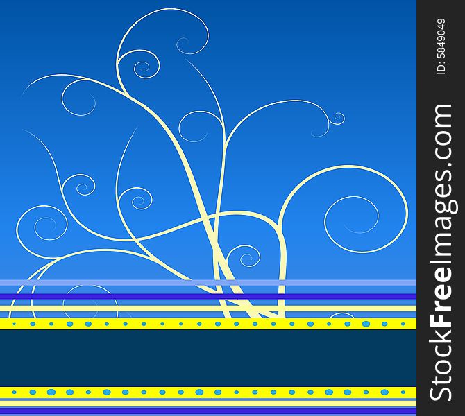 Blue floral background, vector illustration. Blue floral background, vector illustration