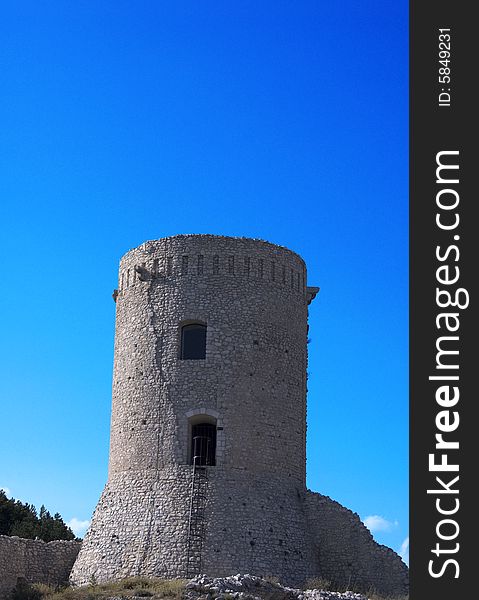 An antique bastion tawor in front of the sky. An antique bastion tawor in front of the sky