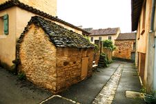 Small Street And Shed In French Village Royalty Free Stock Photos Small Street And Shed In French Village Royalty Free Stock Photos
