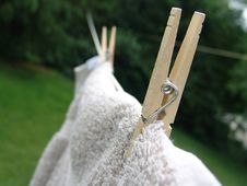Clothes Pins On Line Stock Photography