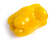 Yellow Pepper Wet Stock Photo