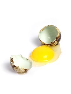 Quail Egg Broken Royalty Free Stock Photography