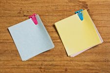 Two Post It With Plastic Clip Stock Photography Two Post It With Plastic Clip Stock Photography