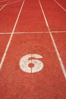 6 On A Running Track Line Royalty Free Stock Photo 6 On A Running Track Line Royalty Free Stock Photo
