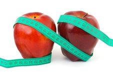 Apples And Measuring Tape Royalty Free Stock Photography Apples And Measuring Tape Royalty Free Stock Photography