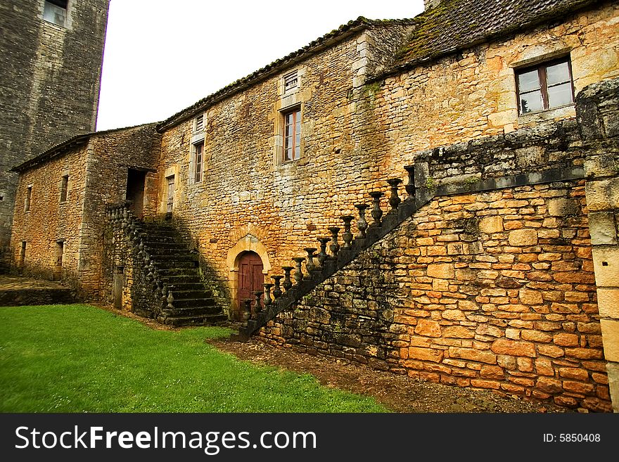 Old Stone Ladder with the destroyed handrail (3)