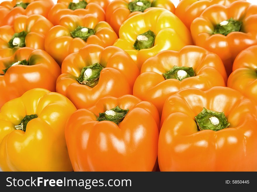 Bright Red Bell Peppers Filling the Frame