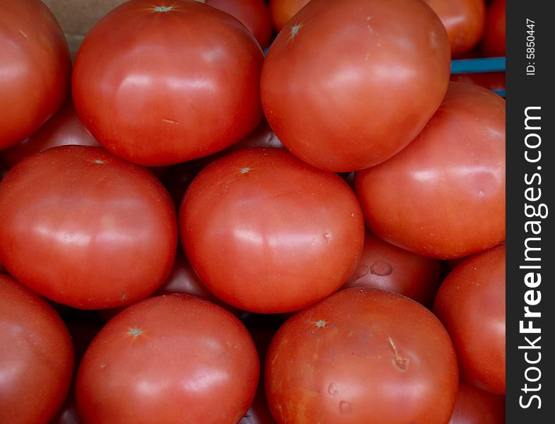 Red tomatoes on the street market. Red tomatoes on the street market