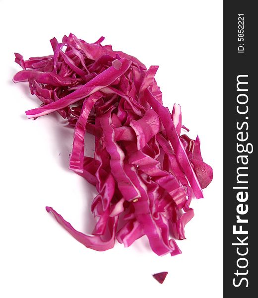 Red cabbage leaves cut