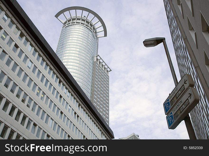 Image of a modern skyscraper in Frankfurt. Image of a modern skyscraper in Frankfurt