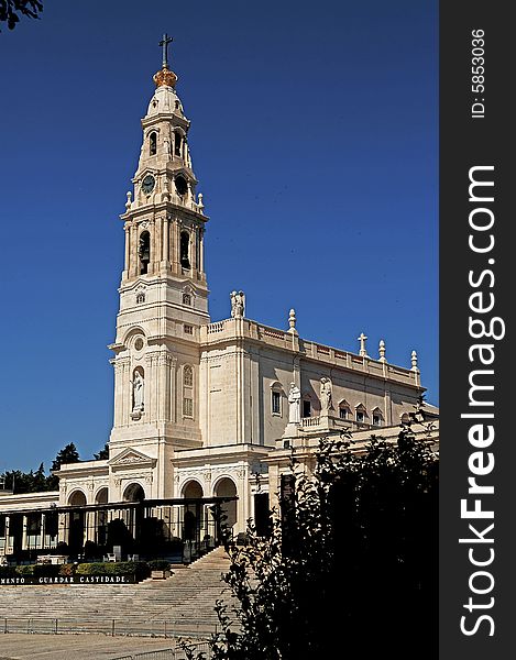 Portugal, Fatima; one of the most important holy places in europe; view of the basilica of our Lady of Fatima; in this place the Vierge of rosary appeared in 1917 to three sheperds. Portugal, Fatima; one of the most important holy places in europe; view of the basilica of our Lady of Fatima; in this place the Vierge of rosary appeared in 1917 to three sheperds