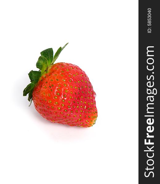 Strawberry alone on white background