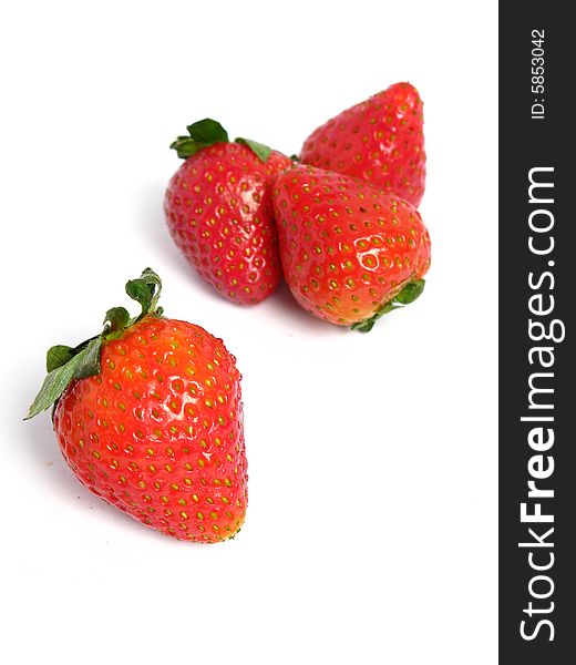 Strawberries  group on white background. Strawberries  group on white background