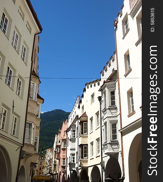 A tipical ancient street in Bressanone. A tipical ancient street in Bressanone