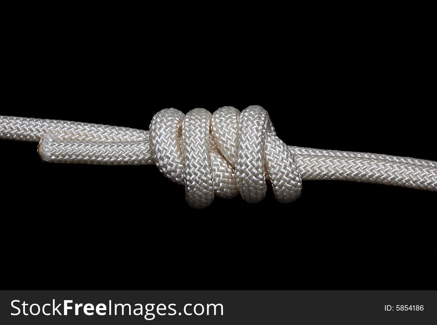 Sea knot close up isolated on a black background