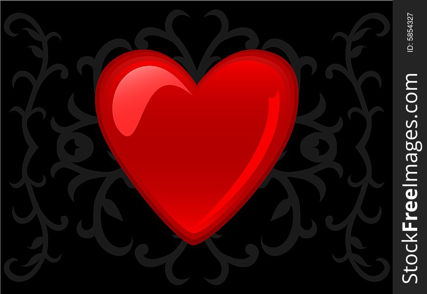 Heart on a black background