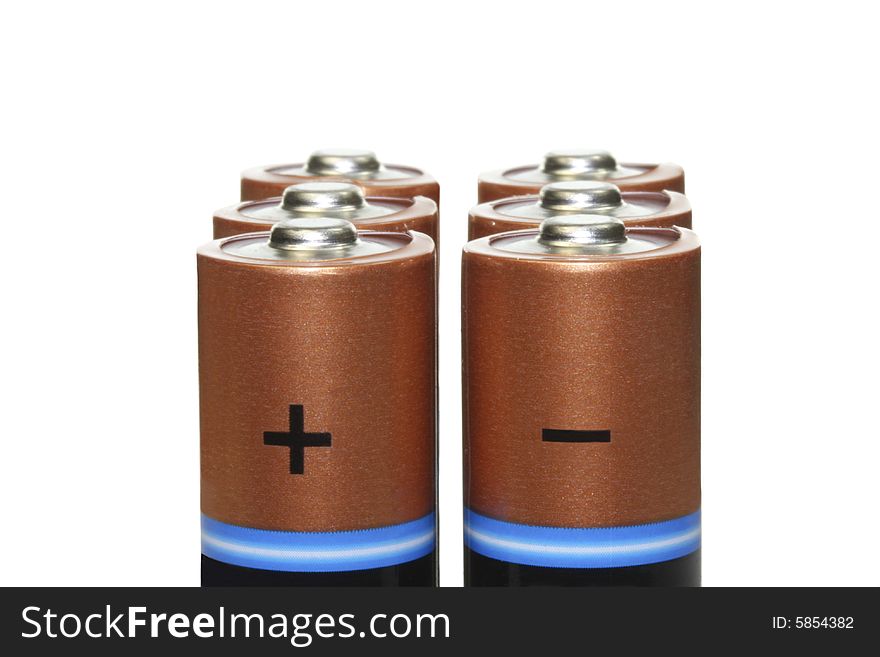 Batteries Isolated black and gold
