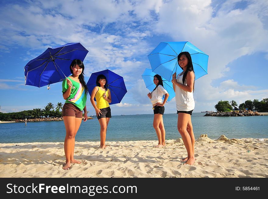 Smiling faces at the beach. Smiling faces at the beach.