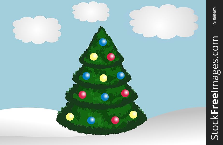 Christmas Tree - illustration - christmas background