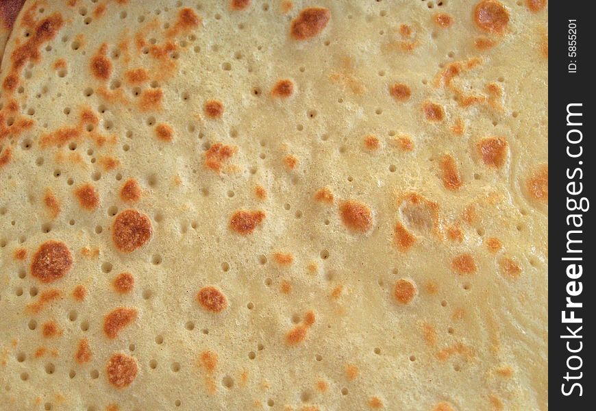 Close up of the cooked pancake surface