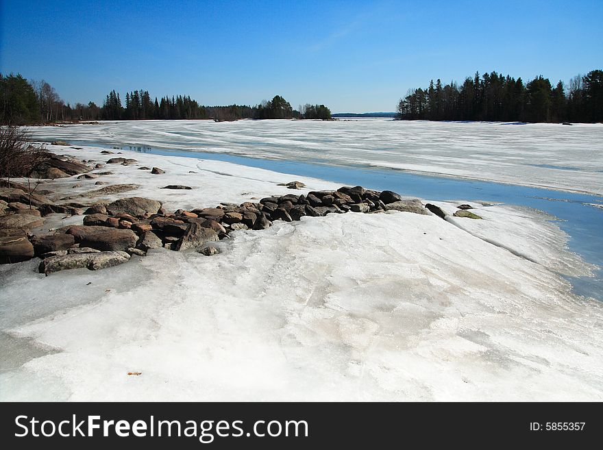 On the edge of a frozen lake