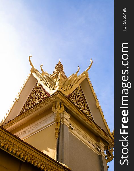 The top roof of royal palace in cambodia. The top roof of royal palace in cambodia