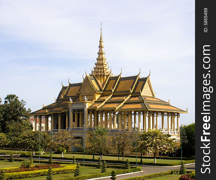 The golden gate of royal palace in Cambodia. The golden gate of royal palace in Cambodia