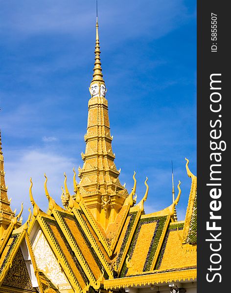 The top roof of royal palace in cambodia. The top roof of royal palace in cambodia