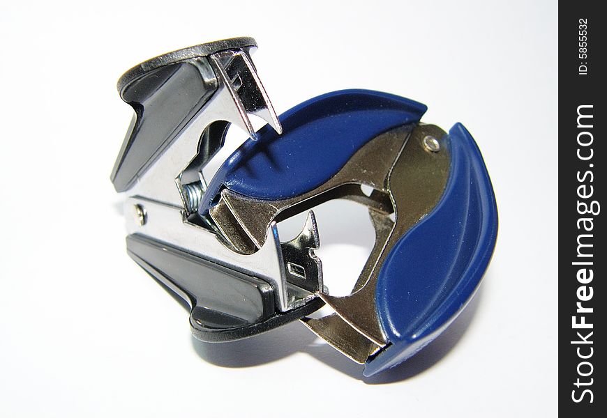 Blue and black stapler remover