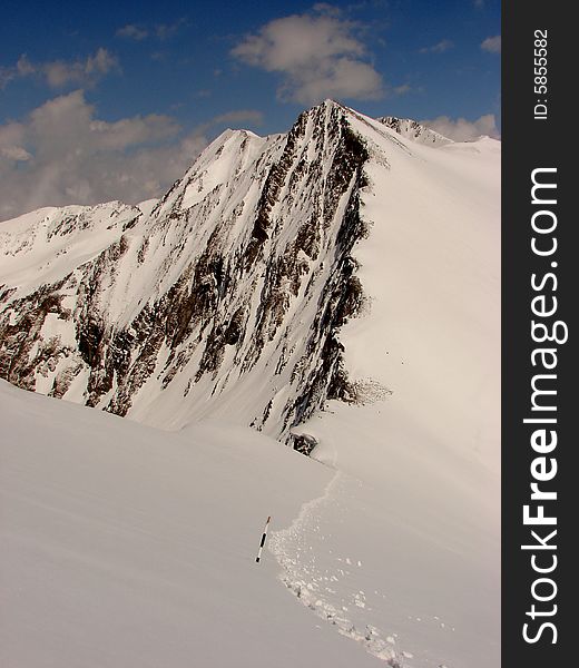 Winter Mountain Ridge In Romania