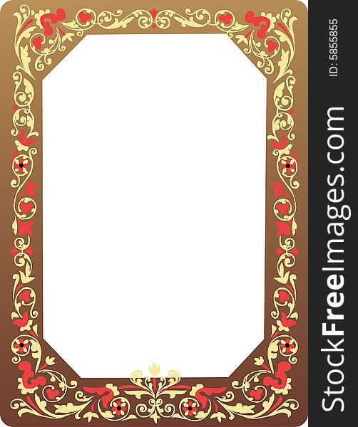 Brown And Gold Floral Frame