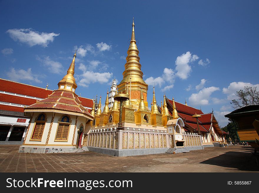 The photo of the temple located in Lampoon province, Thailand. The photo of the temple located in Lampoon province, Thailand