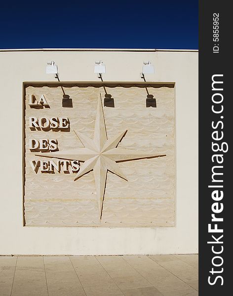 A nice wind rose on a promenade in Montecarlo