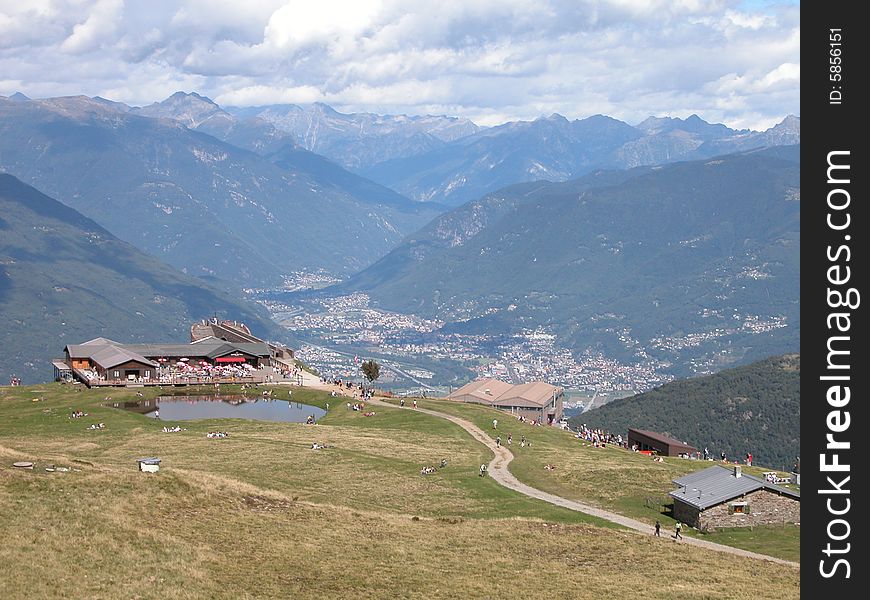 Mountain panorama taken from Monte Tamaro (Ticino - Switzerland)