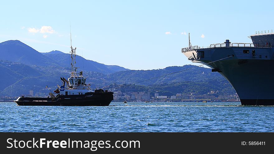 Military ship on the meditteranean sea. Military ship on the meditteranean sea