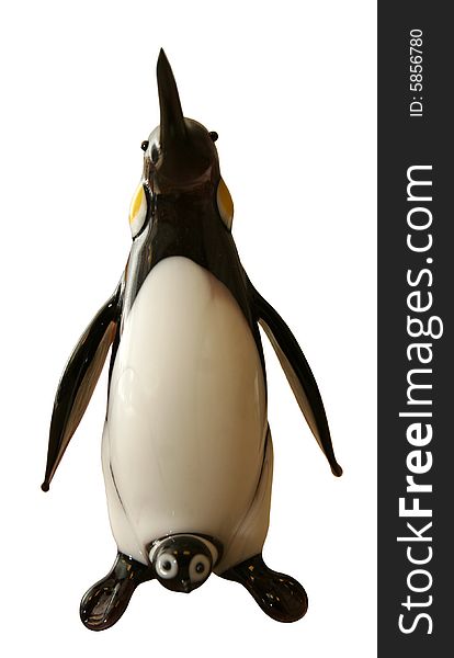 Handmade colored glass toy. Pinguin.