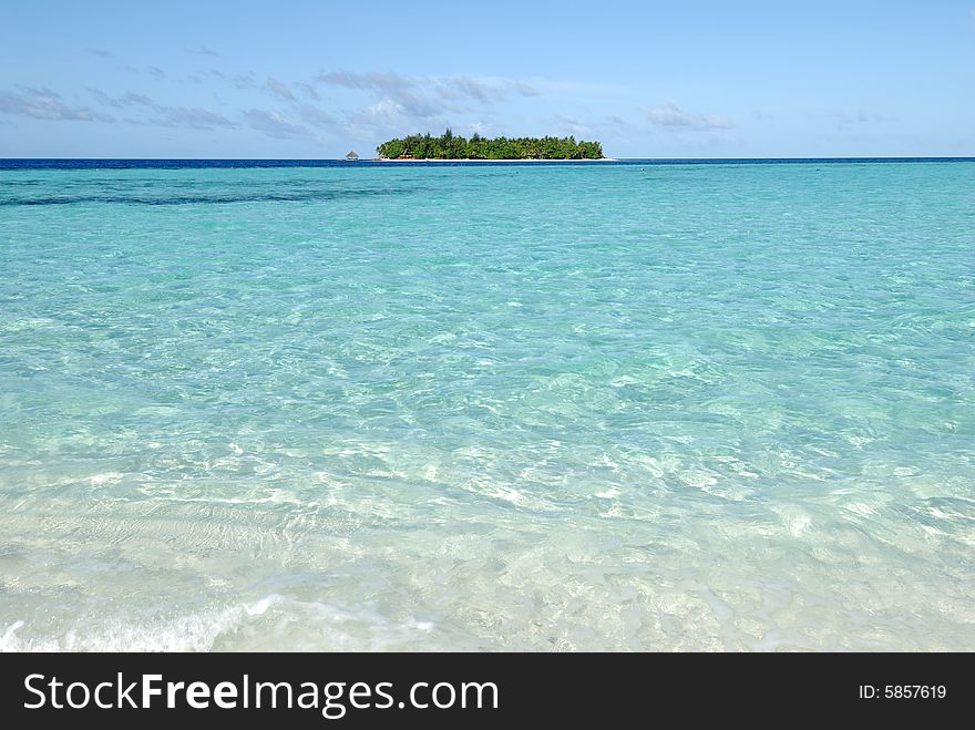 Maldives seascape on vabbin faru island, banyan Tree resorts.