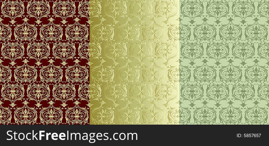 Color variations for seamless ornamental vector background. Color variations for seamless ornamental vector background