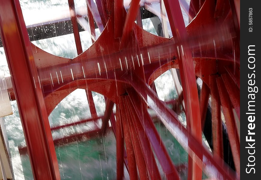 Long exposure shot pf a paddle wheel