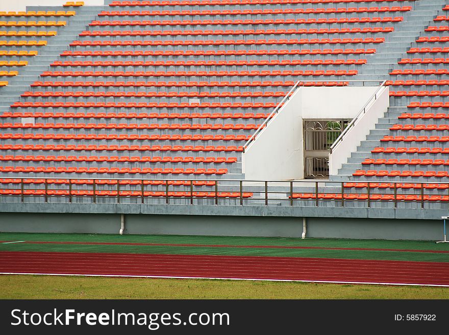 Row of Blue stadium seating