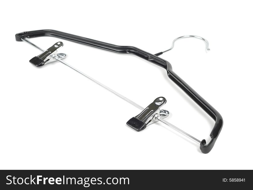 Black hanger isolated over white background