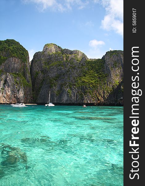 Turquoise water around of islands