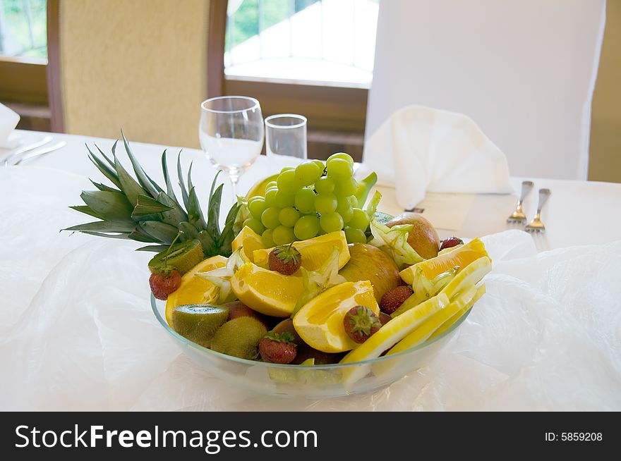 Fruits on banquet table