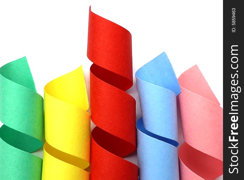 Colorful paper springs on white