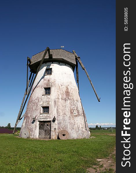 Old windmill in the summer in Estonia