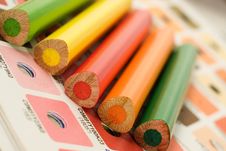 Cmyk Color Bars With Colour Pencils Stock Photos Cmyk Color Bars With Colour Pencils Stock Photos
