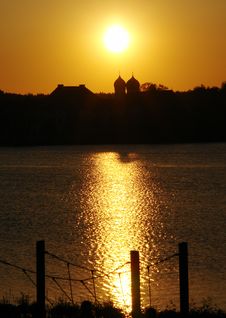 Evening Sun Above Seeon . Stock Photos Evening Sun Above Seeon . Stock Photos