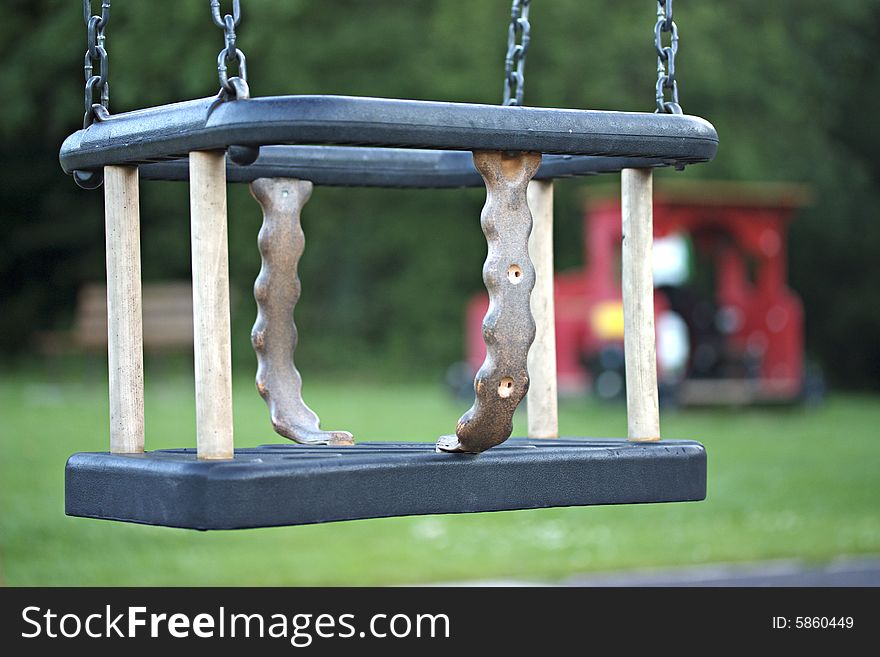 Closeup photo of a seesaw in a parc