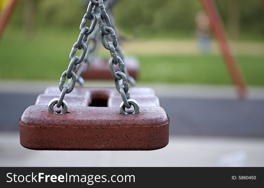 Closeup photo of a seesaw in a parc