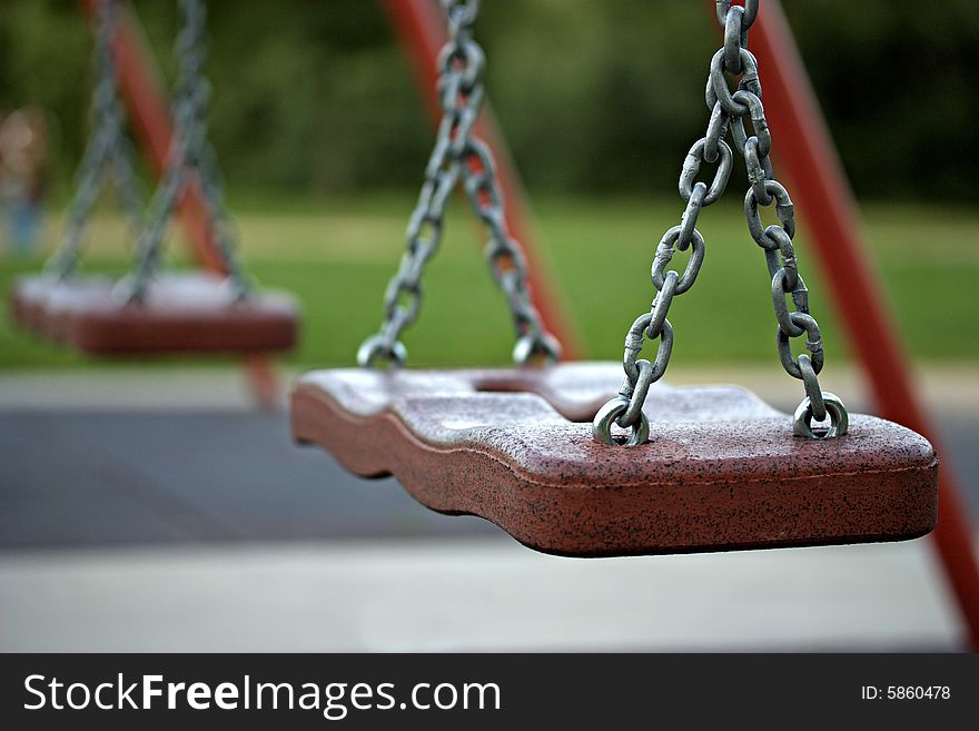 Closeup photo of a seesaw in a parc